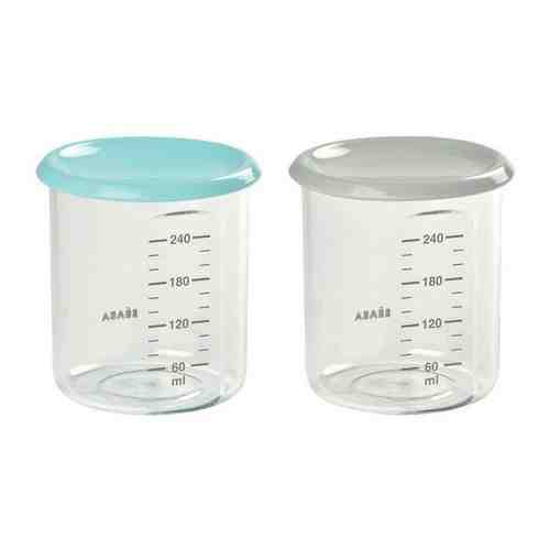 Beaba Набор контейнеров для хранения Set 2 maxi jars 2х240 мл Blue арт. 100828544772