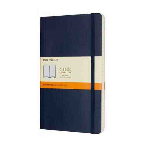 Блокнот Moleskine CLASSIC SOFT QP616B20 Large 130х210мм 192стр. линейка мягкая обложка синий сапфир арт. 1451189420