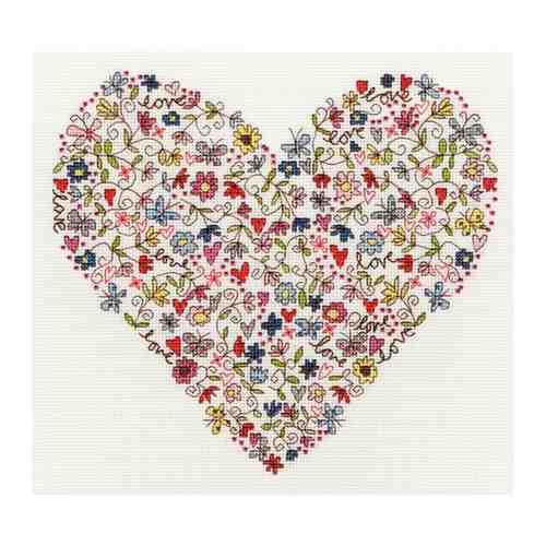 Bothy Threads XKA1 Love Heart (Любимое сердце) Счетный крест 24 x 26 см Набор для вышивания арт. 100928903752