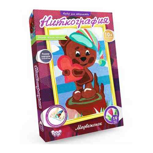 Danko Toys Аппликация из пряжи Ниткография Медвежонок (NG-01-09) арт. 645434871