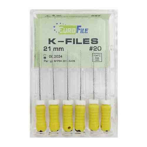 K-Files - ручные стальные файлы, 21 мм, N 20, 6 шт/упак арт. 1458706103