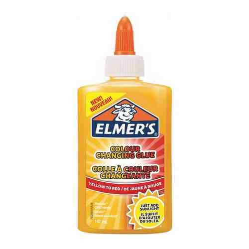 Клей для слаймов канцелярский меняющий цвет ELMERS Colour Changing Glue, 147 мл, желтый на красный, 2109498 арт. 101468271775