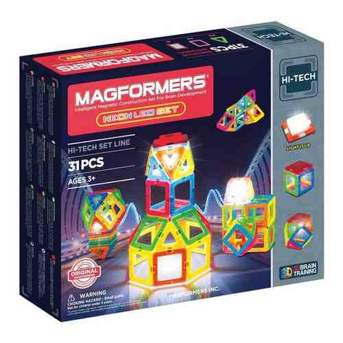 Магнитный конструктор MAGFORMERS 709007 Neon Led set 31 дет. арт. 1723329313