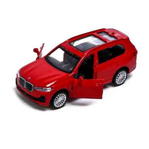 Машина металлическая BMW X7, 1:44, инерция, открываются двери, цвет красный арт. 101703580237