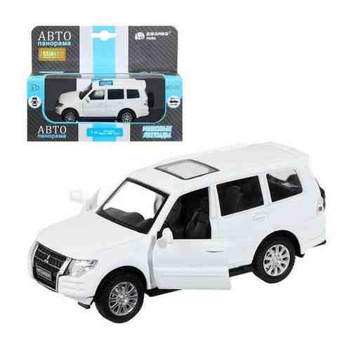 Машина металлическая MITSUBISHI PAJERO 4WD, 1:43, инерция, открываются двери, цвет белый арт. 101529180985