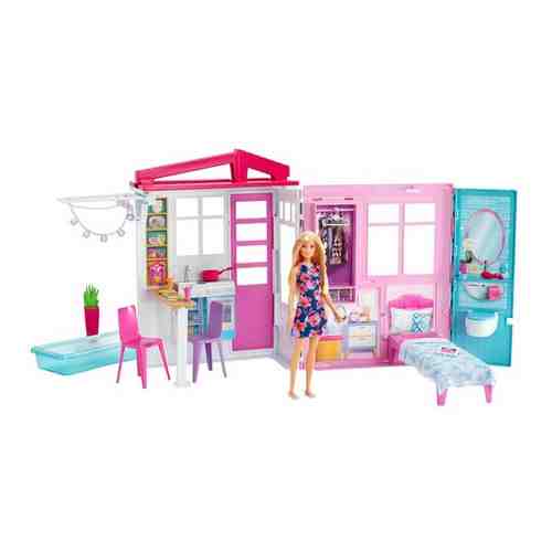 Набор игровой Barbie Раскладной домик с мебелью и аксессуарами FXG55 арт. 100950198074