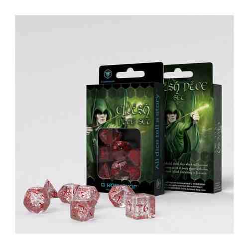 Набор кубиков Q-workshop Elvish Translucent & red Dice Set (7) арт. 101459895028