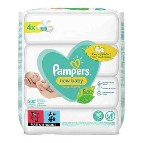 Pampers New Baby Влажные Салфетки 4 Упаковки 200 Салфеток арт. 101619676323