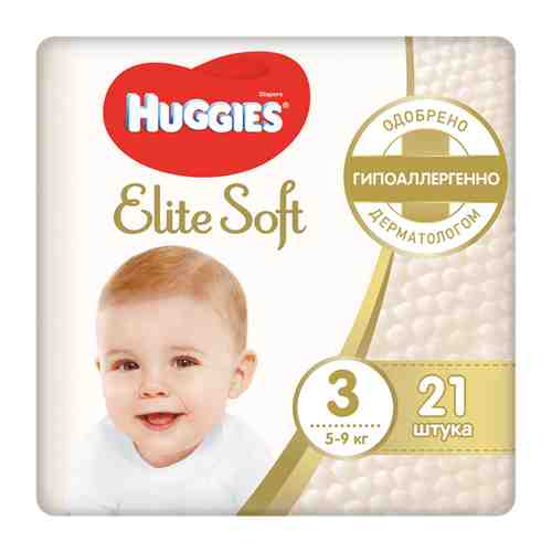 Подгузники Huggies Elite Soft 3 5-9кг 40шт арт. 101282598677