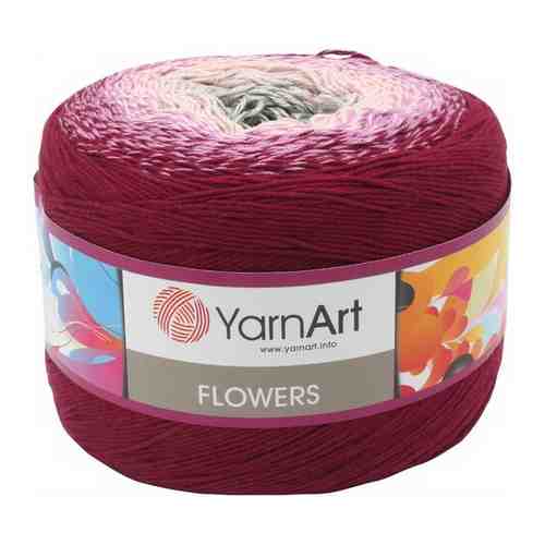 Пряжа для вязания YarnArt 'Flowers' 250гр 1000м (55% хлопок, 45% полиакрил) (266 секционный), 2 мотка арт. 101167286815