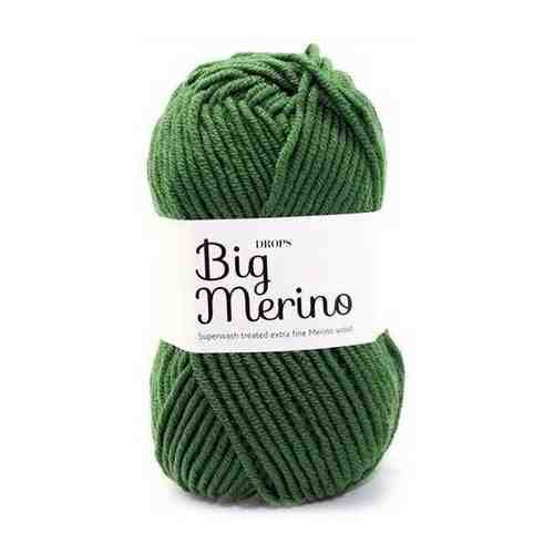 Пряжа DROPS Big Merino Цвет.14 Forest green/зел.лес, зеленый, 4 мот., мериносовая шерсть - 100% арт. 101649471837