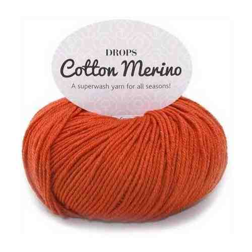 Пряжа DROPS Cotton Merino Цвет.25 Rust, оранжевый, 4 мот., 50% - мериносовая шерсть, 50% - хлопок арт. 101649458705