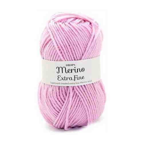 Пряжа DROPS Merino Extra Fine Цвет.16 Light pink/св.розов., розовый, 4 мот., мериносовая шерсть - 100% арт. 101649473735