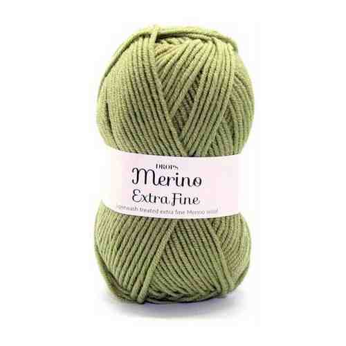 Пряжа DROPS Merino Extra Fine Цвет.18 Green/зеленый, зеленый, 4 мот., мериносовая шерсть - 100% арт. 101649473733