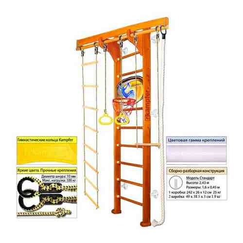 Шведская стенка Kampfer Wooden Ladder Wall Basketball Shield, №3 Классический Стандарт белый арт. 101763674401