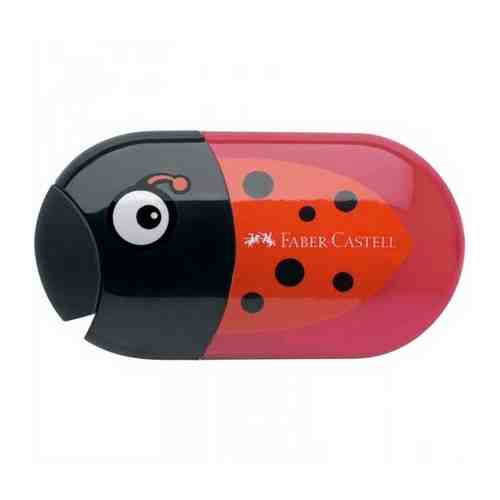 Точилка с ластиком Faber-Castell Ladybug, 2 отверстия, контейнер 1 шт. арт. 101459262730